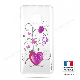 Coque Huawei Mate 20 souple motif Cœur et papillon - Crazy Kase