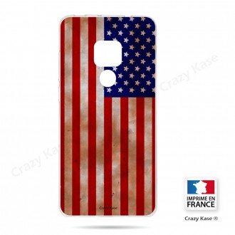 Coque Huawei Mate 20 souple motif Drapeau Américain - Crazy Kase