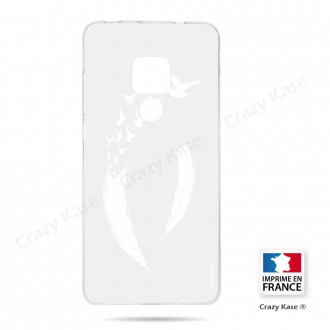 Coque Huawei Mate 20 souple motif Plume et envol d'oiseaux - Crazy Kase