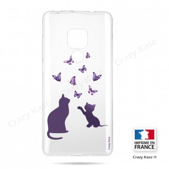 Coque Huawei Mate 20 souple Chaton jouant avec papillon - Crazy Kase