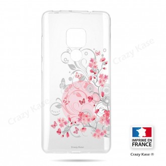 Coque Huawei Mate 20 souple Fleurs et papillons -  Crazy Kase