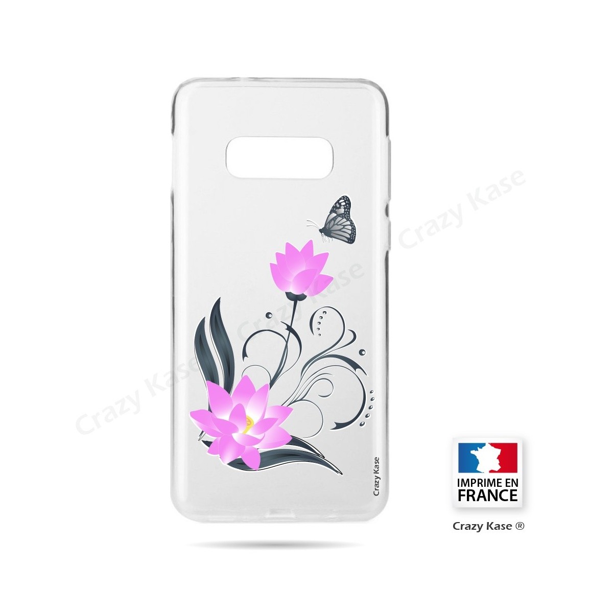 Coque Galaxy S10e souple motif Fleur de lotus et papillon- Crazy Kase