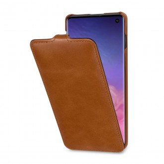 Etui Galaxy S10 UltraSlim en cuir véritable cognac - StilGut