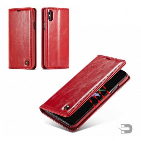 Etui iPhone Xs Max porte-cartes Rouge - CaseMe