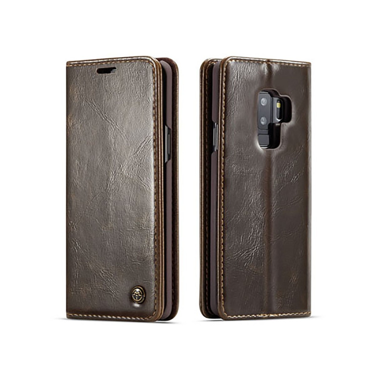 Etui Galaxy S9 Plus porte-cartes marron - CaseMe