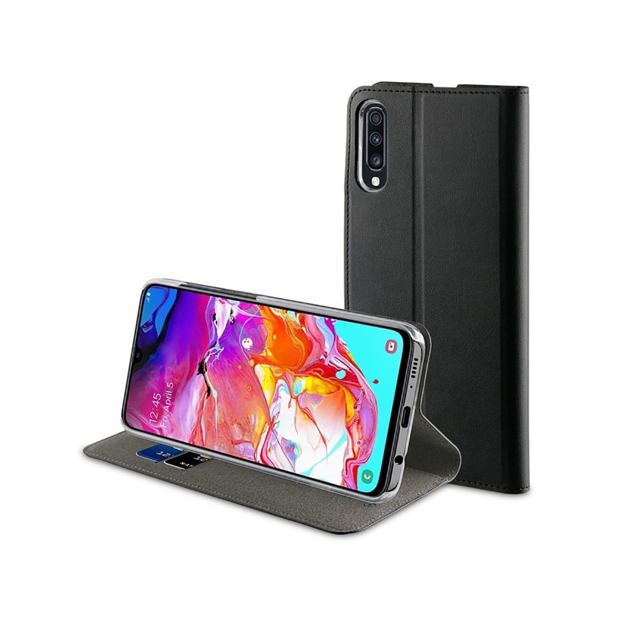 Etui Galaxy A70 porte cartes Noir - Muvit