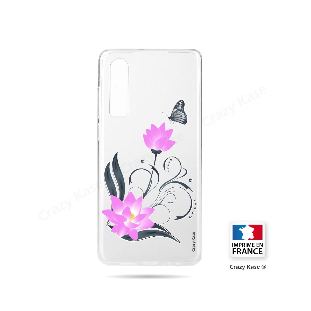 Coque Galaxy A70 souple motif Fleur de lotus et papillon- Crazy Kase