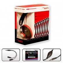 Wats Casque Sereo Vintage ROUGE + adaptateur double jack