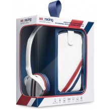 SO Pack Racing Bleu : Casque Jack 3.5mm + Etui