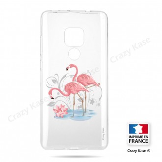 Coque compatible Huawei Mate 20 souple Flamant rose -  Crazy Kase