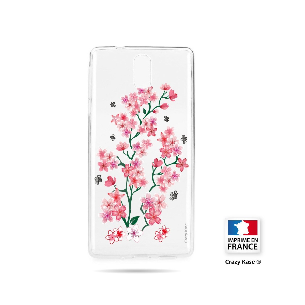 Coque compatible Nokia 3.1 souple motif Fleurs de Sakura - Crazy Kase