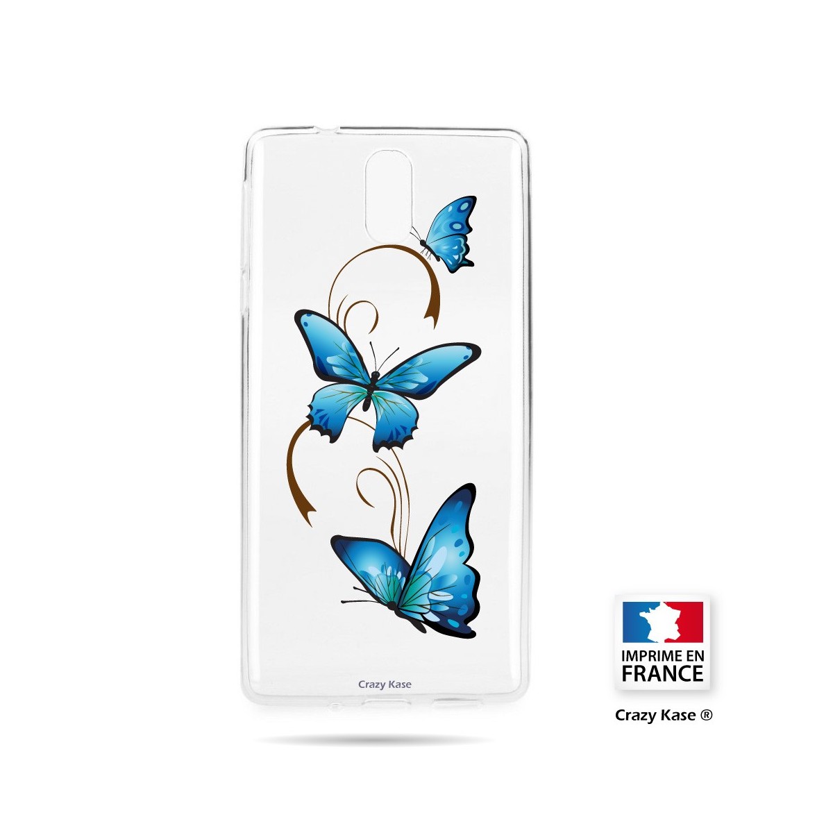 Coque compatible Nokia 3.1 souple motif Papillon sur Arabesque - Crazy Kase