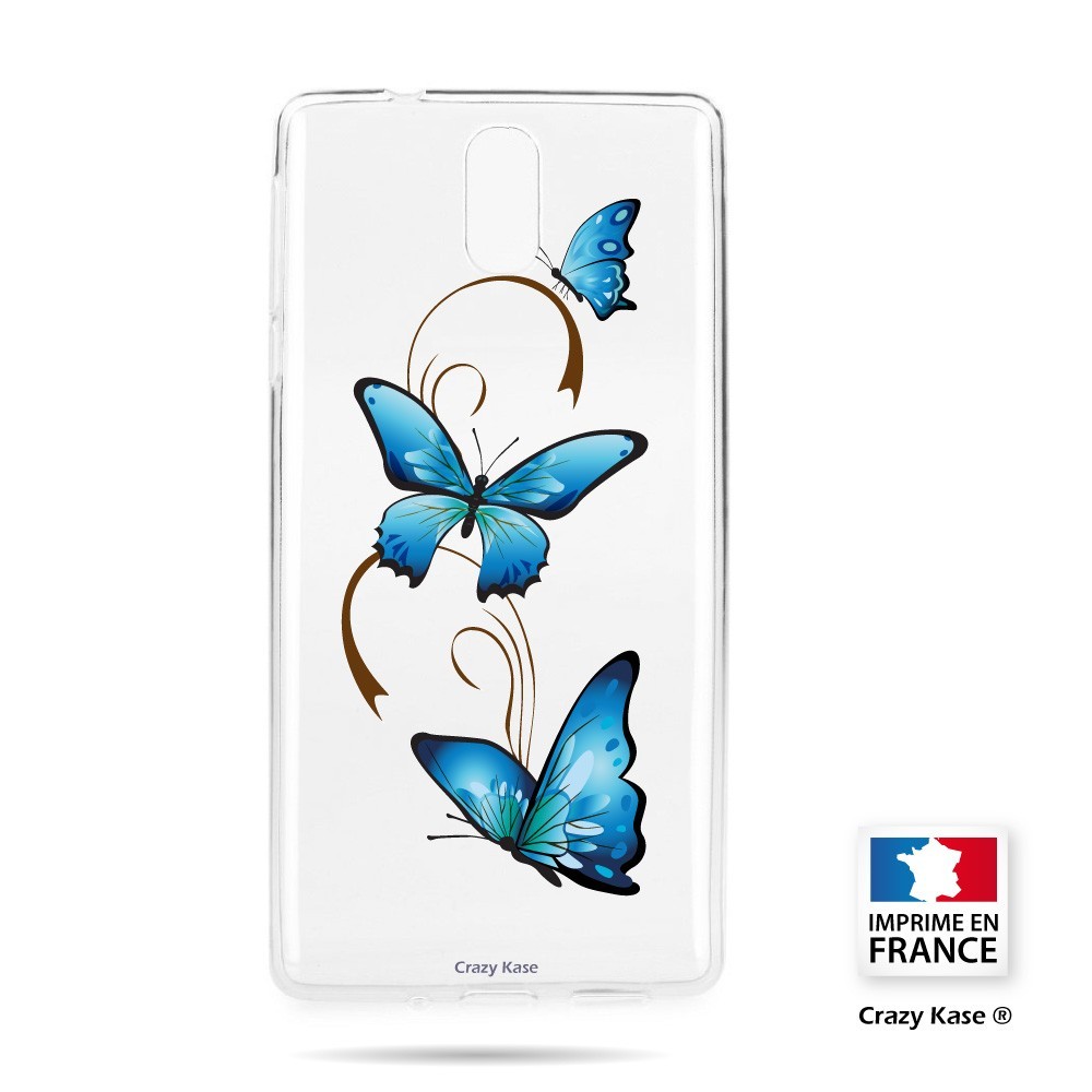 Coque compatible Nokia 3.1 souple motif Papillon sur Arabesque - Crazy Kase
