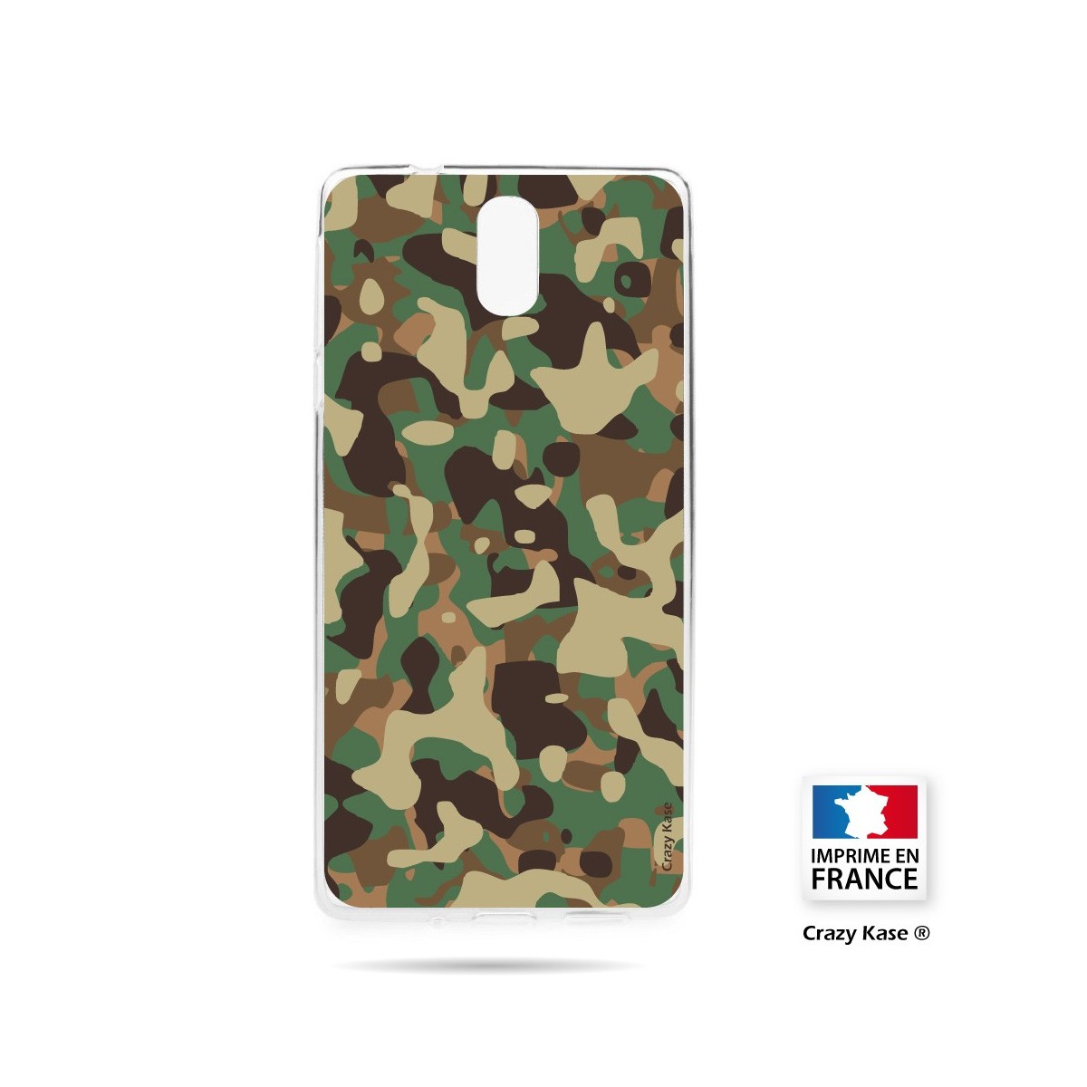Coque compatible Nokia 3.1 souple motif Camouflage militaire - Crazy Kase