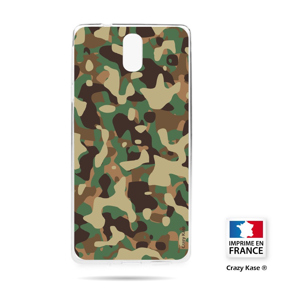 Coque compatible Nokia 3.1 souple motif Camouflage militaire - Crazy Kase