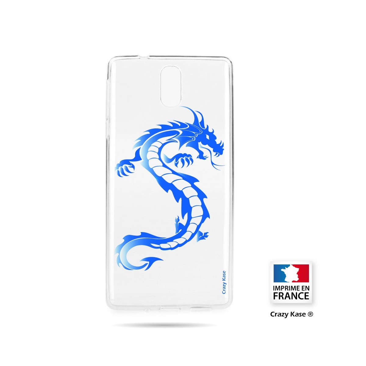 Coque compatible Nokia 3.1 souple Dragpon bleu - Crazy Kase