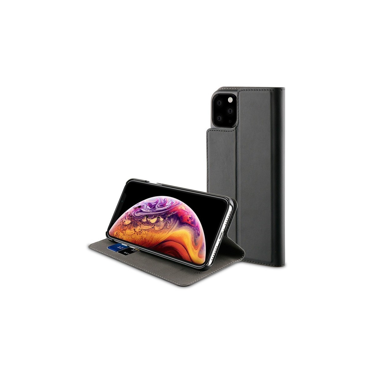 Etui compatible iPhone 11 Pro porte cartes Noir - Muvit