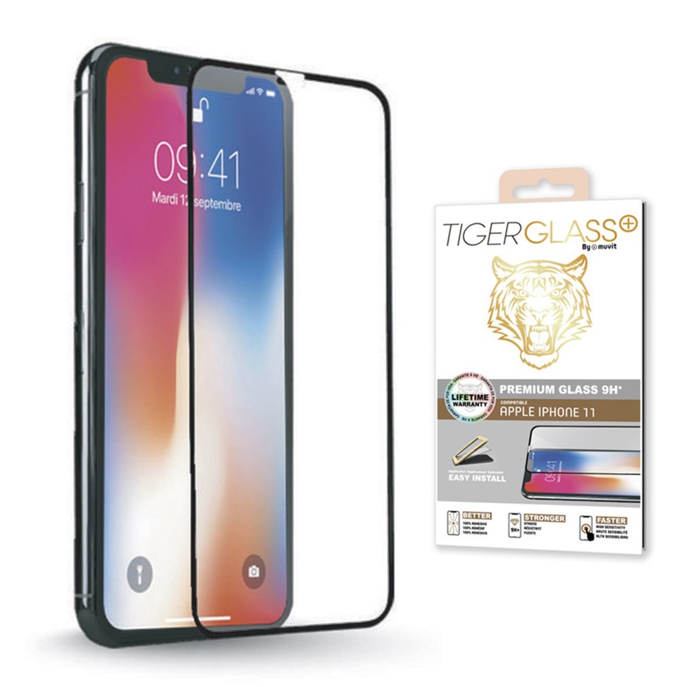 Protection en verre trempé pour iPhone 11 (6.1") (A2221) Tiger Glass Plus par Muvit