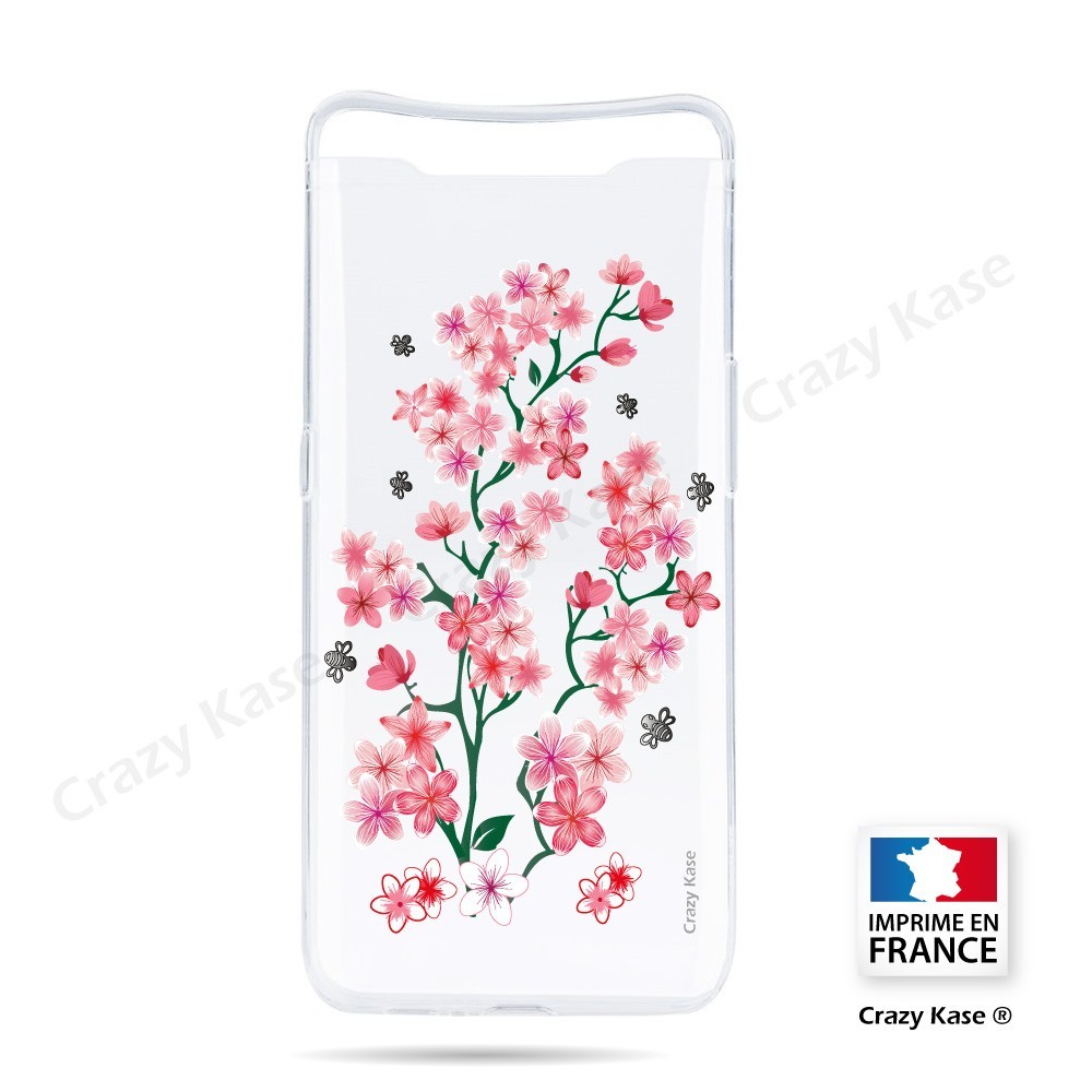 Coque compatible Galaxy A80 souple Fleurs de Sakura - Crazy Kase
