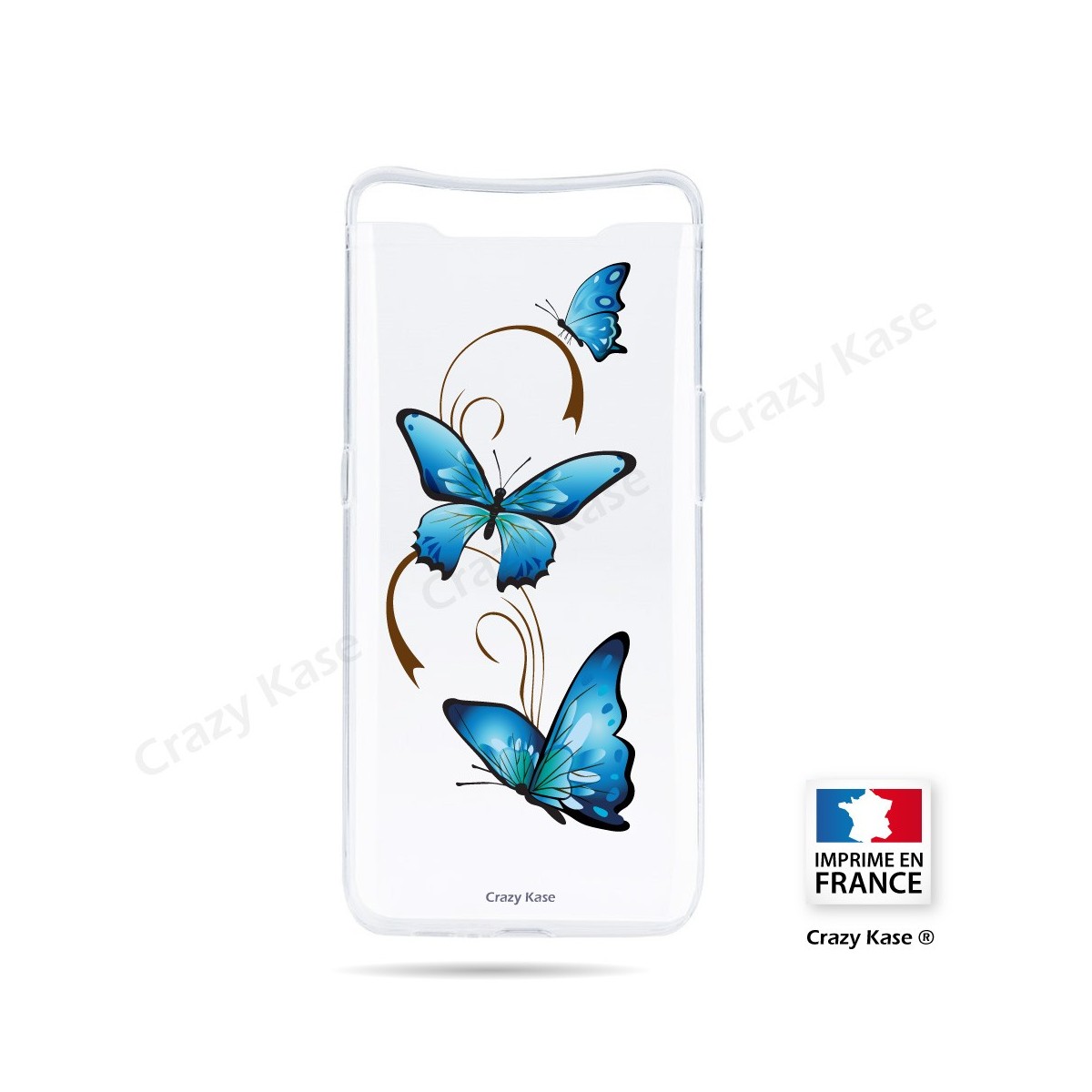 Coque compatible Galaxy A80 souple Papillon sur Arabesque - Crazy Kase