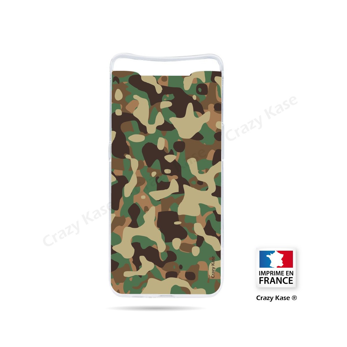 Coque compatible Galaxy A80 souple Camouflage militaire - Crazy Kase