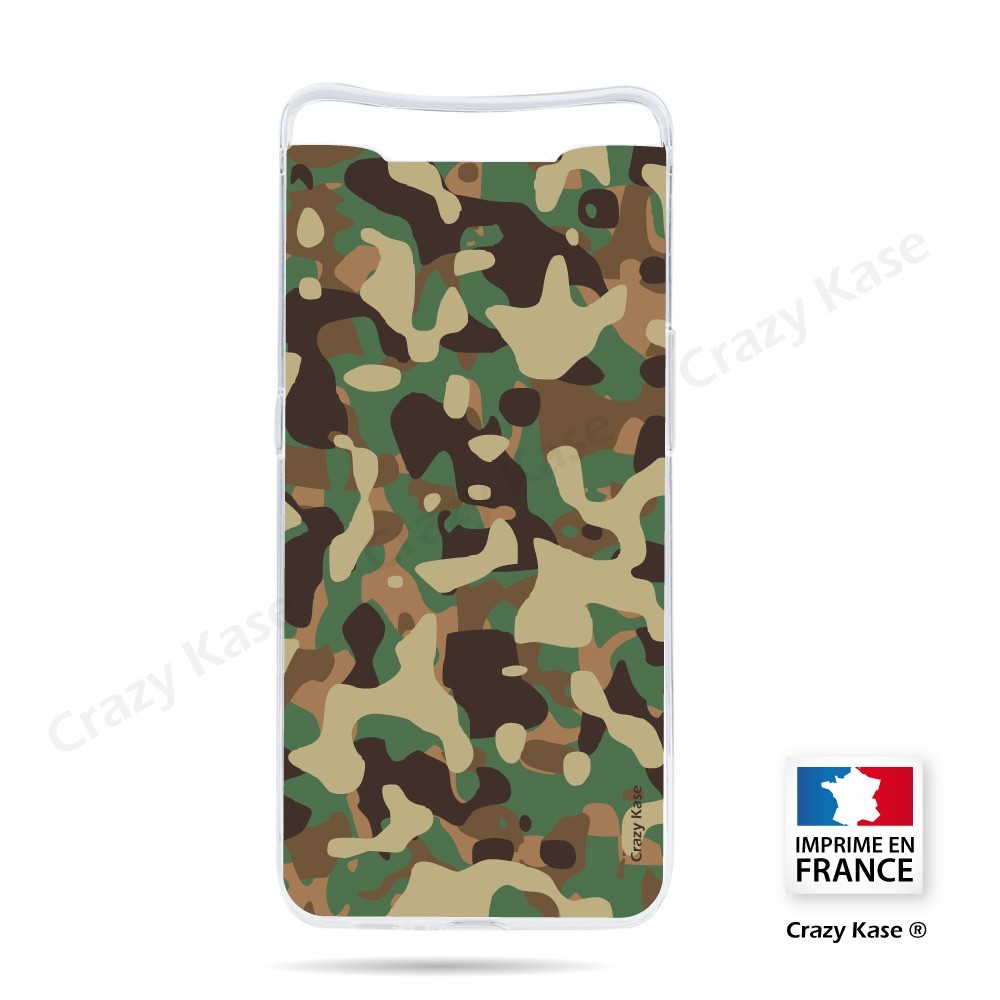 Coque compatible Galaxy A80 souple Camouflage militaire - Crazy Kase