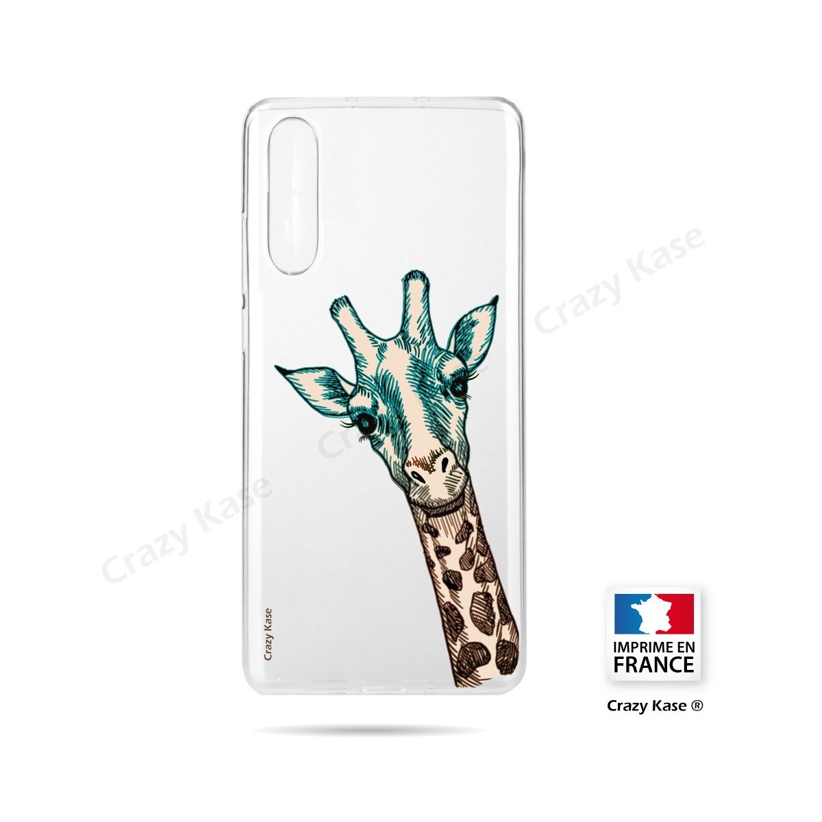 Coque compatible Galaxy A50 souple Tête de Girafe - Crazy Kase