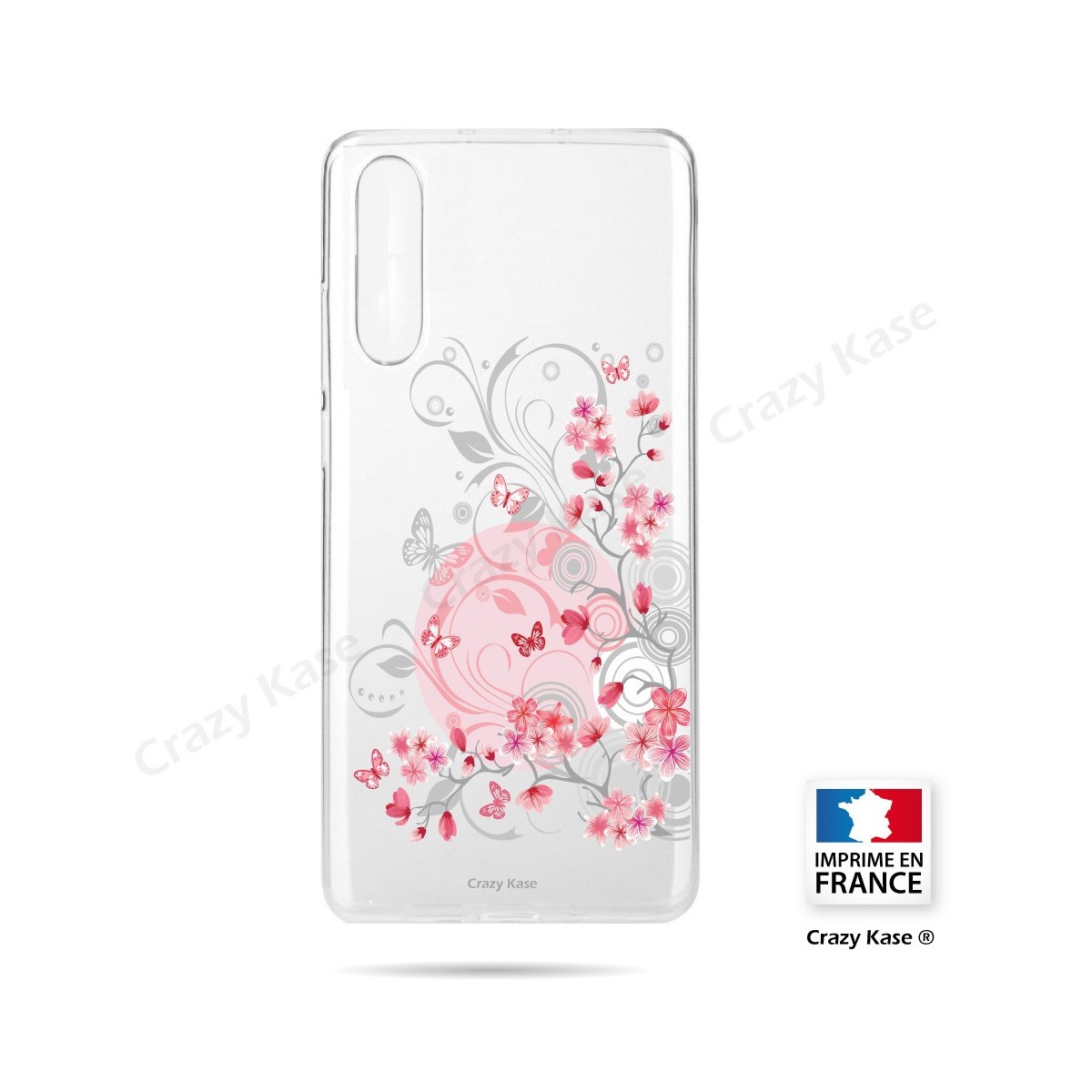 Coque compatible Galaxy A50 souple Fleurs et papillons -  Crazy Kase