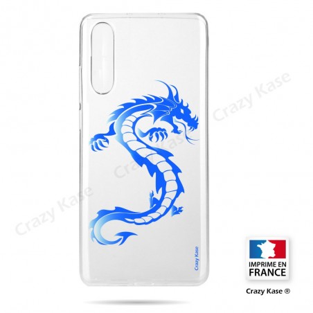Coque compatible Galaxy A50 souple Dragon bleu - Crazy Kase