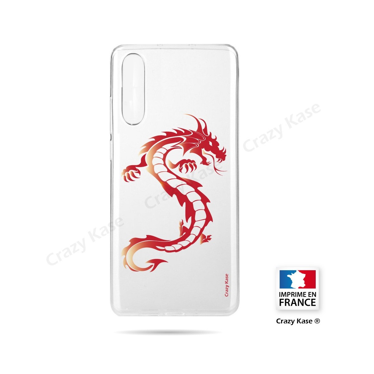 Coque compatible Galaxy A50 souple Dragon rouge - Crazy Kase