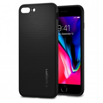 Coque compatible iPhone 8 plus / 7 plus Liquid Air noir mat - Spigen