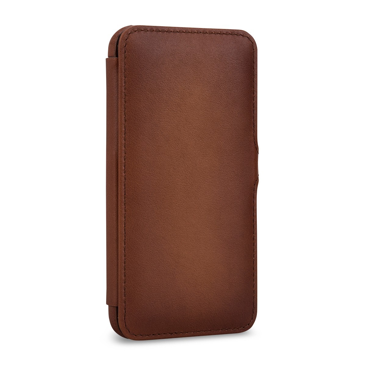 Etui compatible iPhone 11 Pro book type marron en cuir véritable - Stilgut