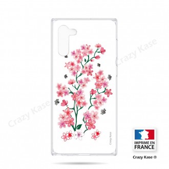 Coque compatible Galaxy Note 10 souple Fleurs de Sakura sur fond blanc- Crazy Kase