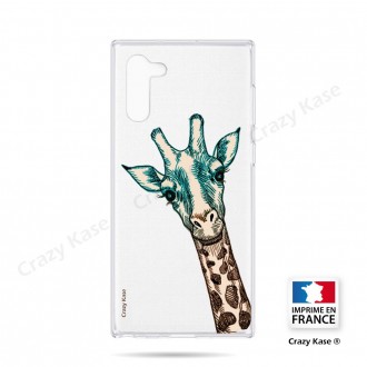 Coque compatible Galaxy Note 10 souple Tête de Girafe - Crazy Kase