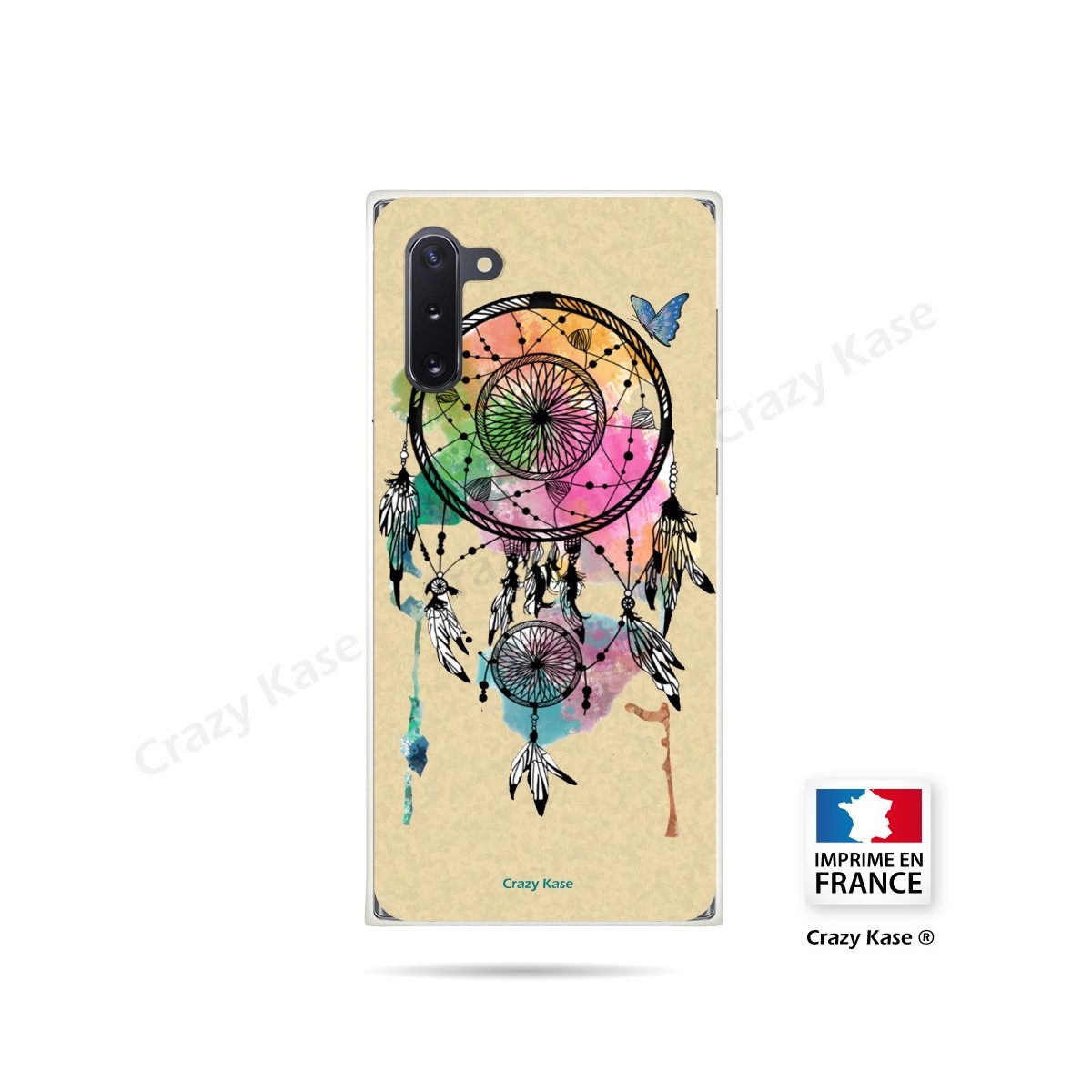 Coque compatible Galaxy Note 10 souple Attrape rêve et papillon - Crazy Kase