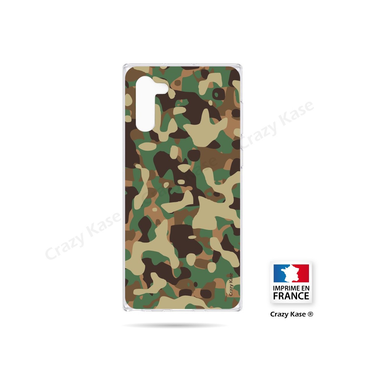 Coque compatible Galaxy Note 10 souple Camouflage militaire - Crazy Kase