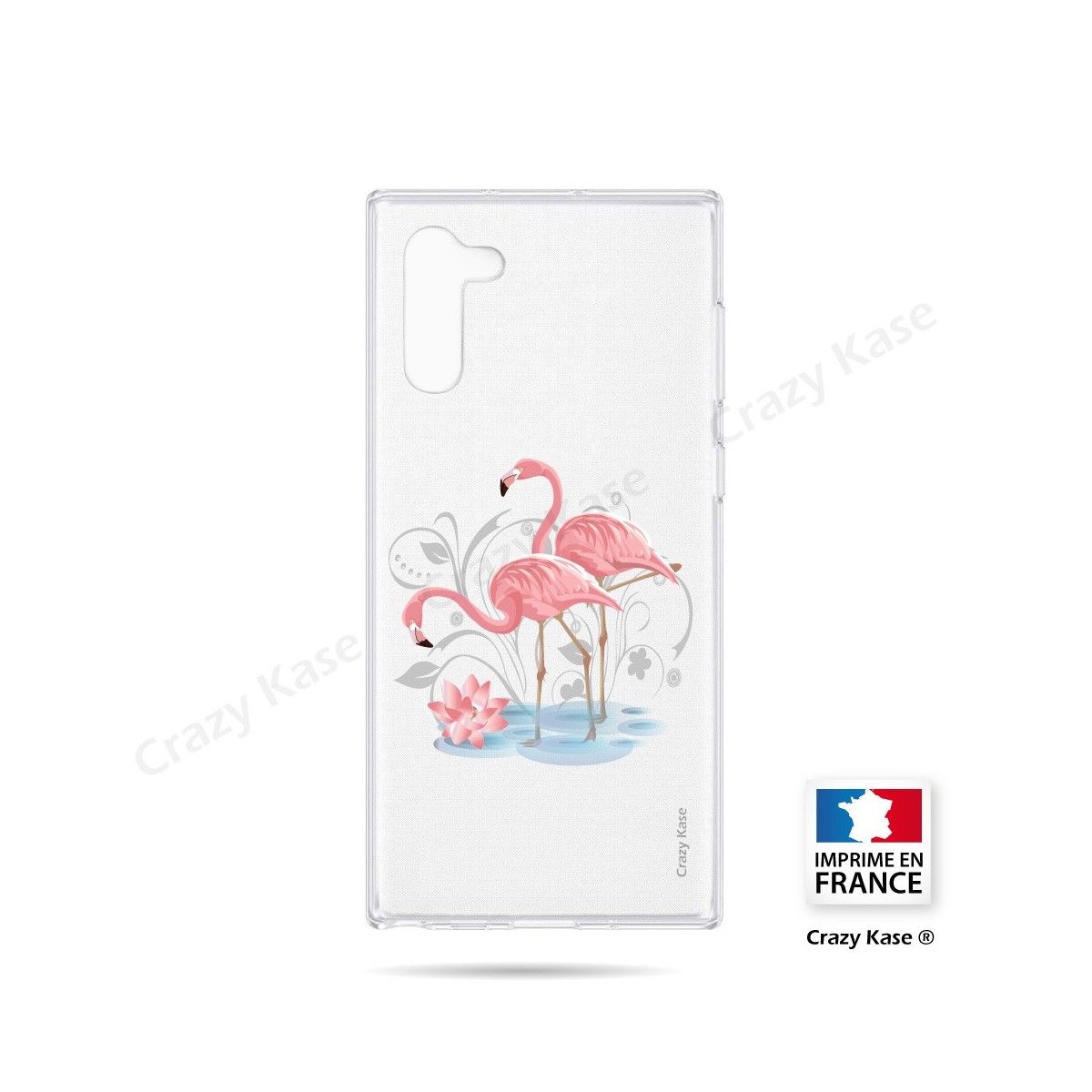 Coque compatible Galaxy Note 10 souple Flamant rose - Crazy Kase