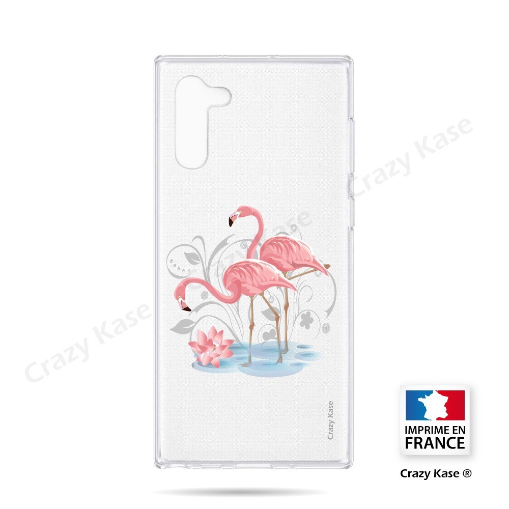 Coque compatible Galaxy Note 10 souple Flamant rose - Crazy Kase