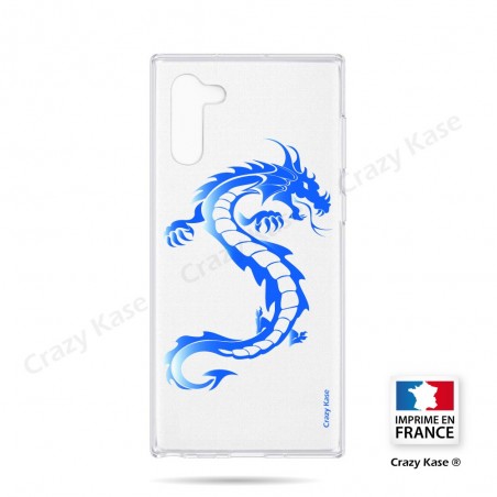 Coque compatible Galaxy Note 10 souple Dragon bleu - Crazy Kase