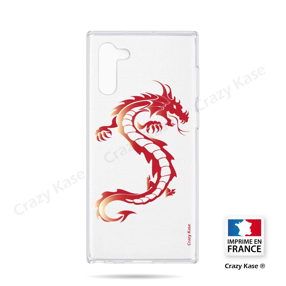 Coque compatible Galaxy Note 10 souple Dragon rouge - Crazy Kase