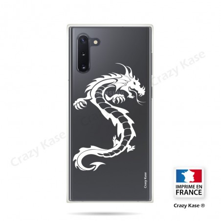 Coque compatible Galaxy Note 10 souple Dragon Blanc - Crazy Kase
