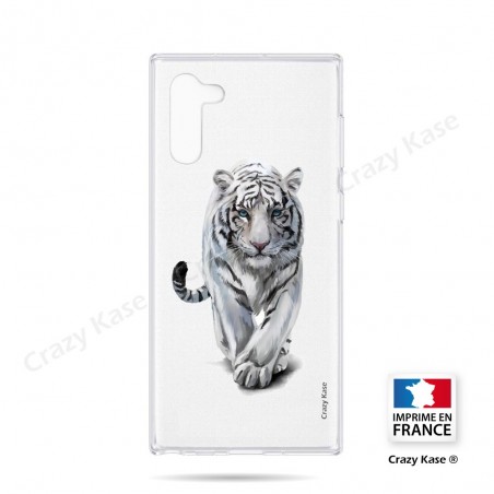 Coque compatible Galaxy Note 10 souple Tigre blanc - Crazy Kase