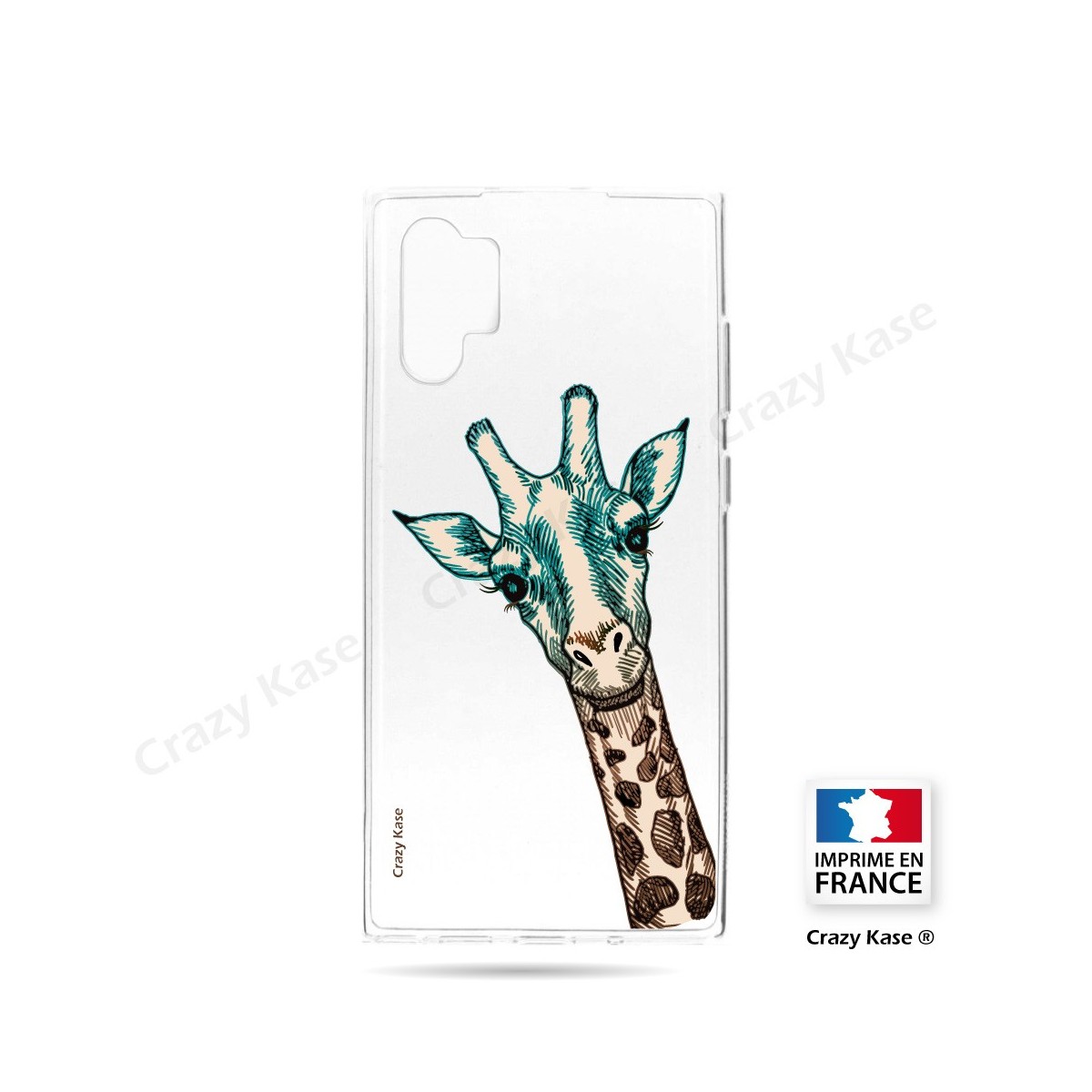 Coque compatible Galaxy Note 10 Plus souple Tête de Girafe - Crazy Kase
