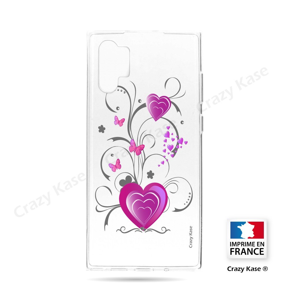 Coque compatible Galaxy Note 10 Plus souple Coeur et papillon - Crazy Kase