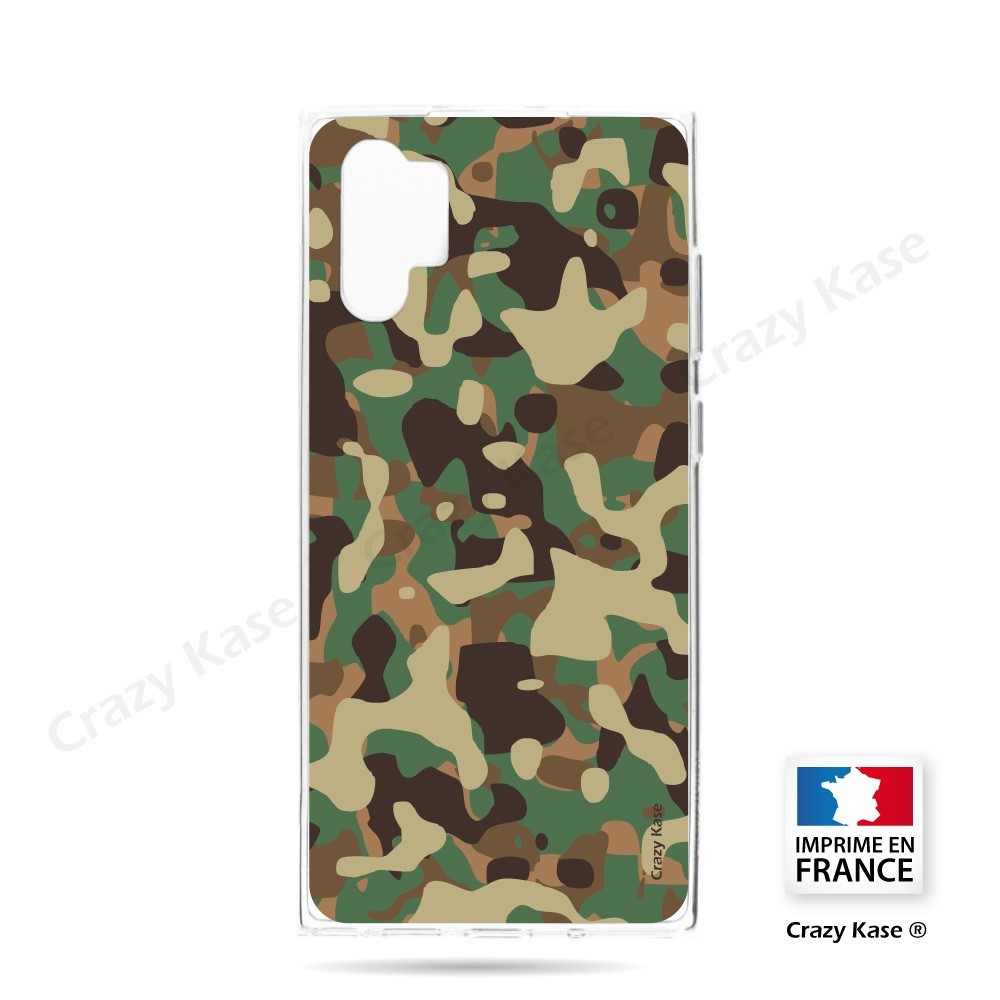 Coque compatible Galaxy Note 10 Plus souple Camouflage militaire - Crazy Kase