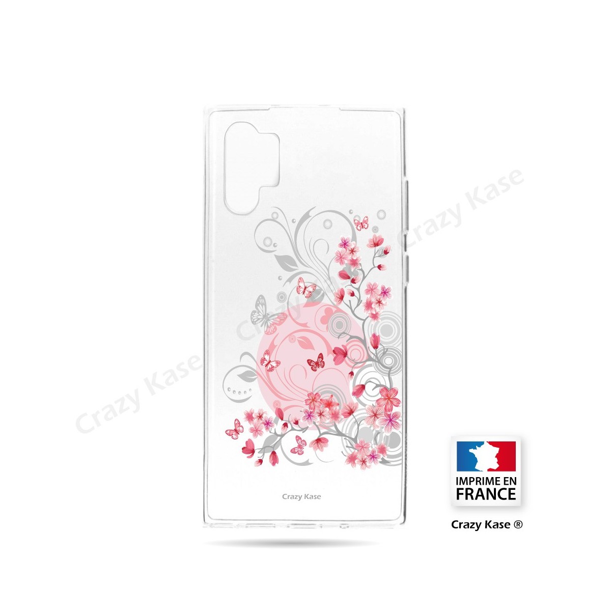 Coque compatible Galaxy Note 10 Plus souple Fleurs et papillons -  Crazy Kase