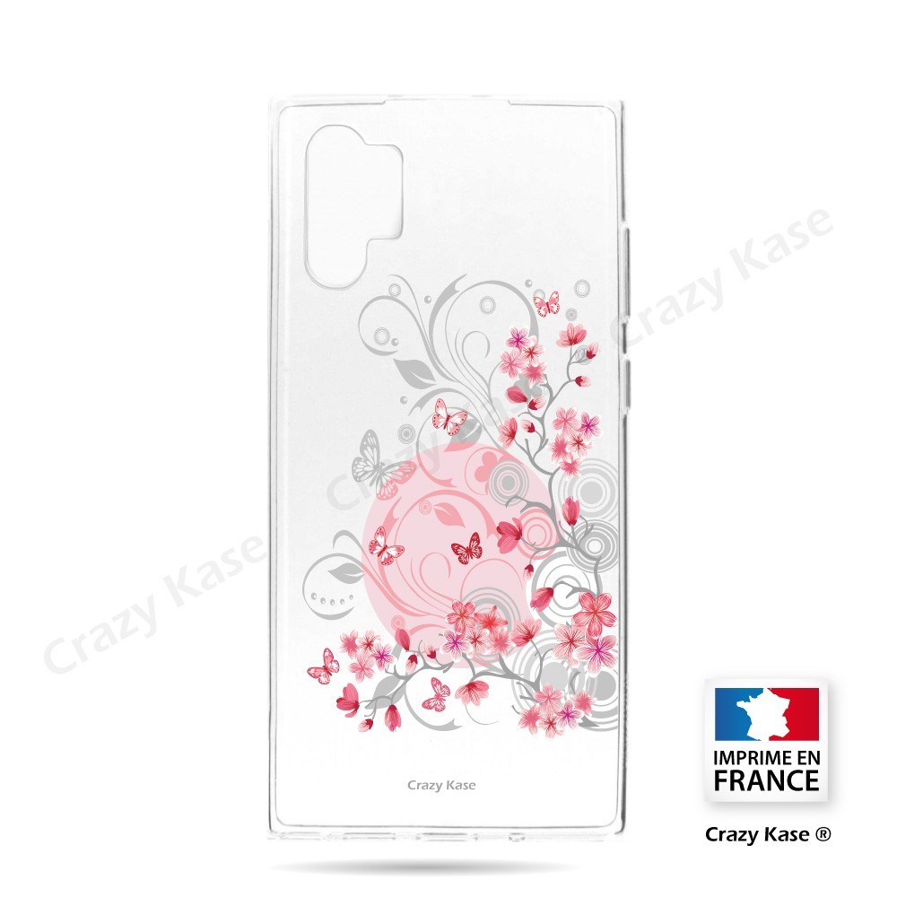 Coque compatible Galaxy Note 10 Plus souple Fleurs et papillons -  Crazy Kase