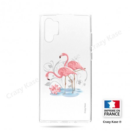 Coque compatible Galaxy Note 10 Plus souple Flamant rose - Crazy Kase