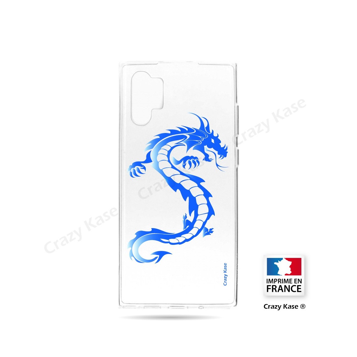Coque compatible Galaxy Note 10 Plus souple Dragon bleu - Crazy Kase