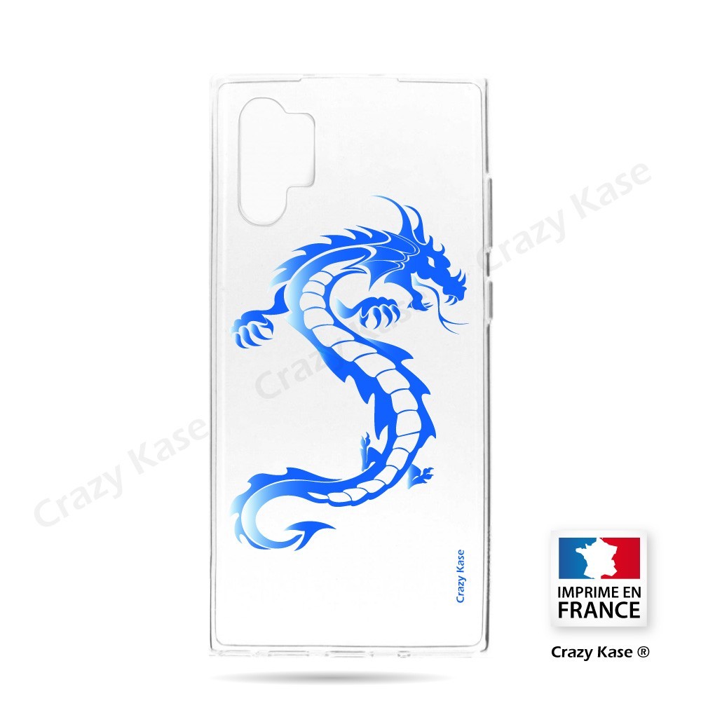Coque compatible Galaxy Note 10 Plus souple Dragon bleu - Crazy Kase